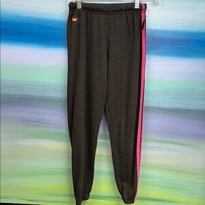 Aviator Nation Size xs Black Joggers with Stripes